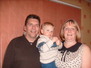 Kamron happy with his Grandparents